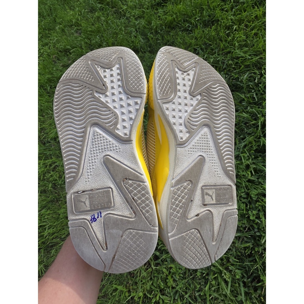 Puma RS-X Dandelion Boys Size 4.5C Yellow White Athletic Running Shoes Sneakers - Picture 8 of 9